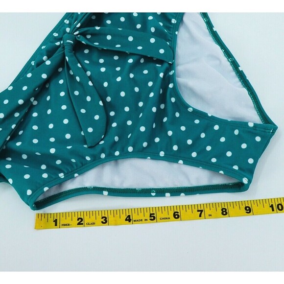 Polka Dot Tankini Swimsuit Womens Small Emerald Push Up Bathing Suit Cruise - Picture 12 of 16